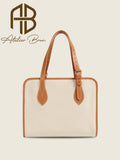 Beige Canvas Large Structured Tote – Everyday Carry Bag