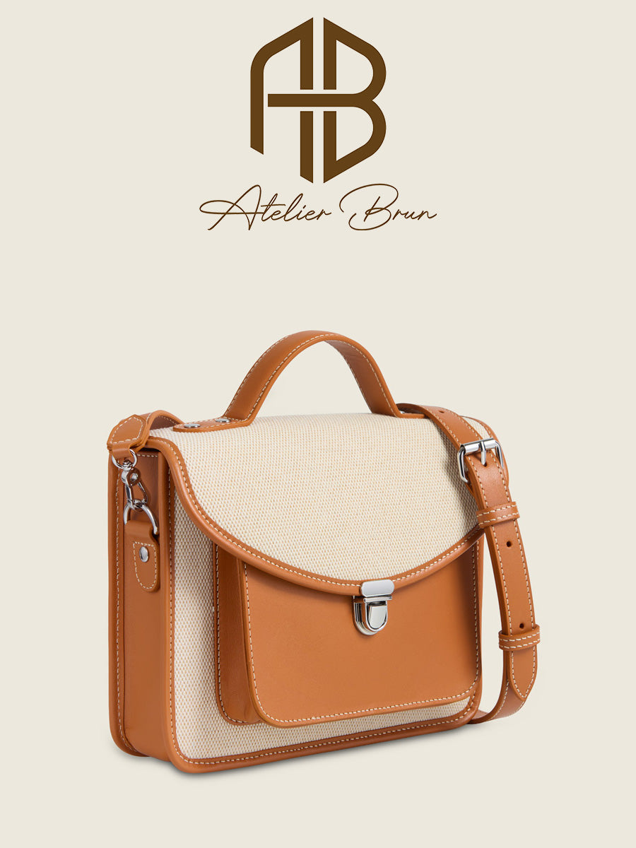 Beige Canvas & Leather Tote – Structured Everyday Carry