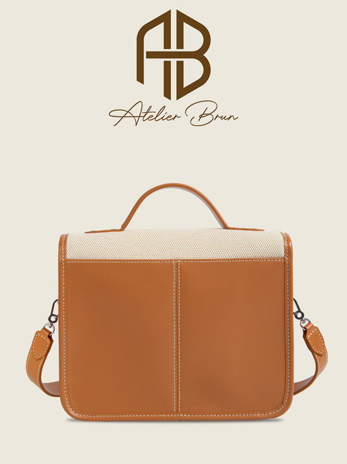 Beige Canvas & Leather Tote – Structured Everyday Carry