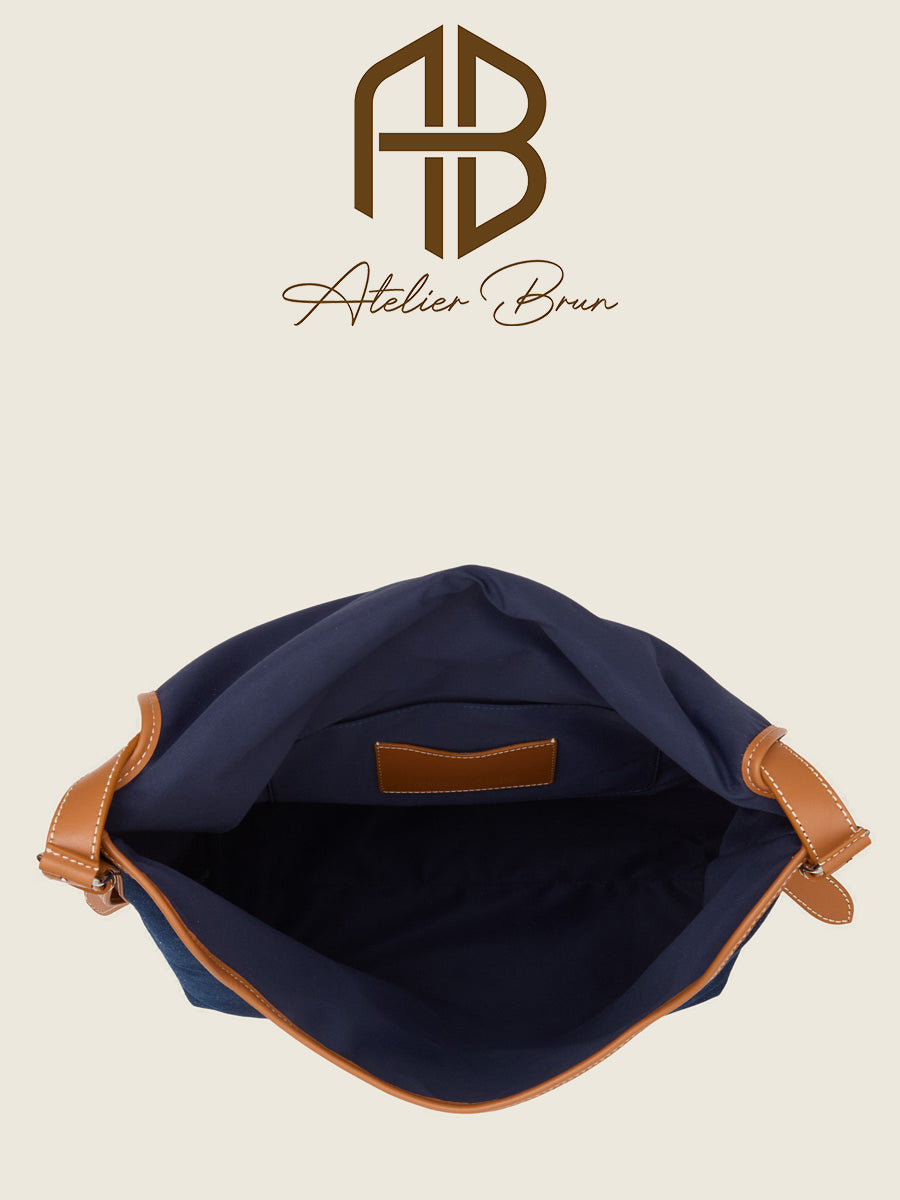 XL Denim & Leather Everyday Tote Bag