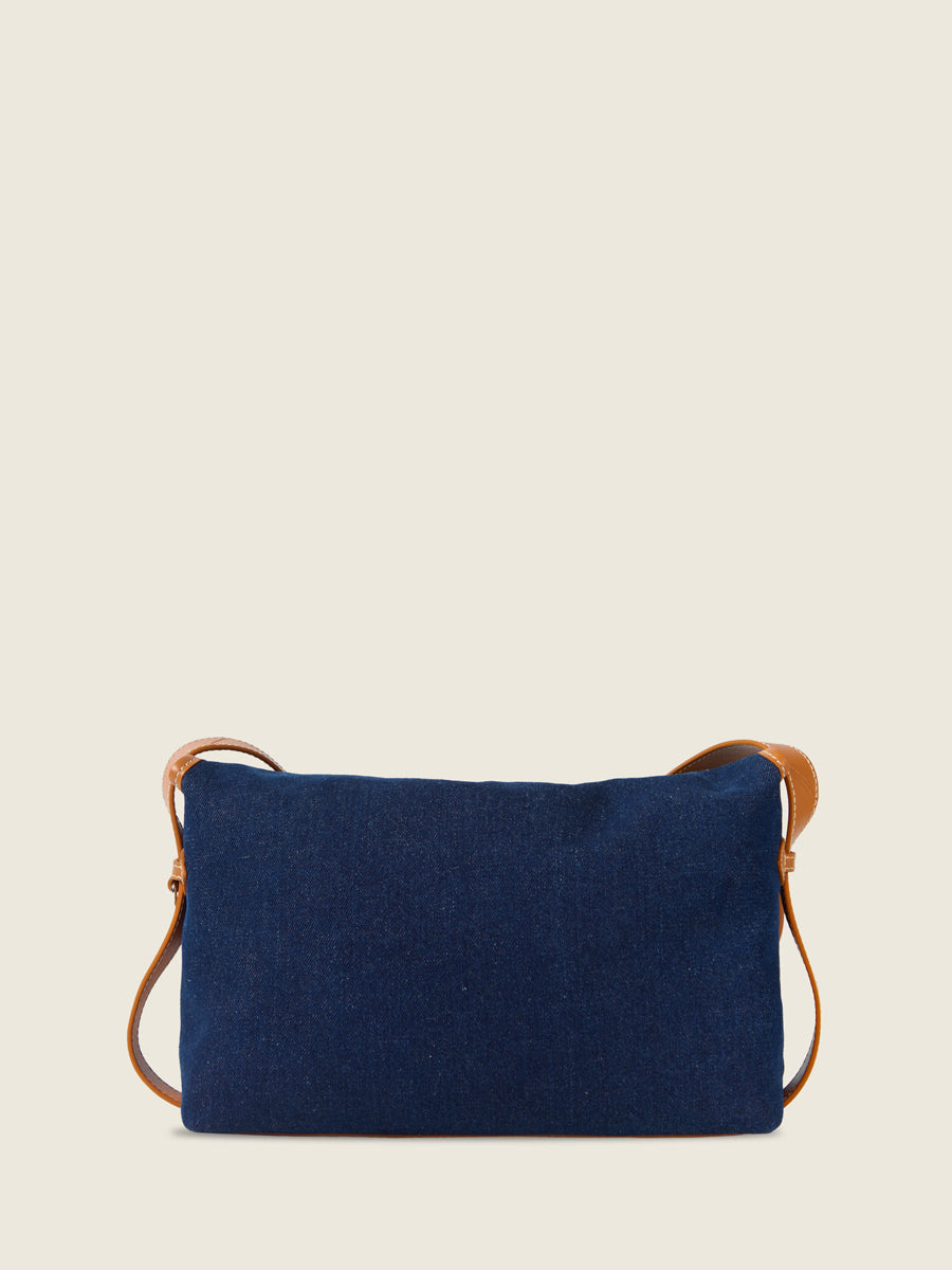 Casual Denim & Leather Shoulder Bag