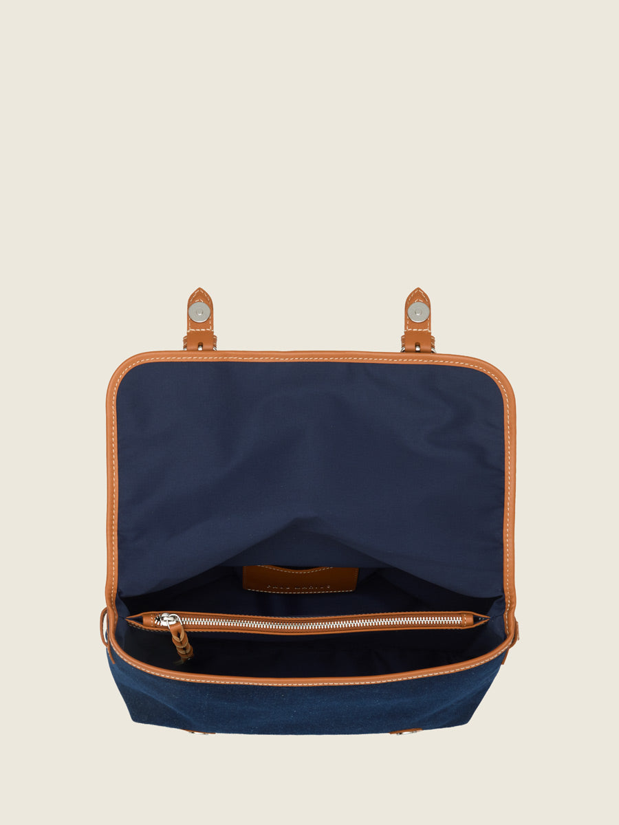 Casual Denim & Leather Shoulder Bag