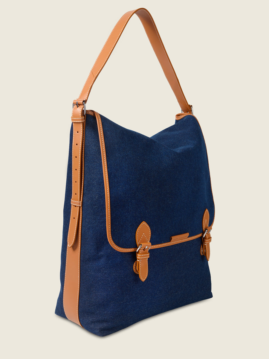 XL Denim & Leather Everyday Tote Bag