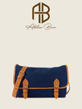 Casual Denim & Leather Shoulder Bag