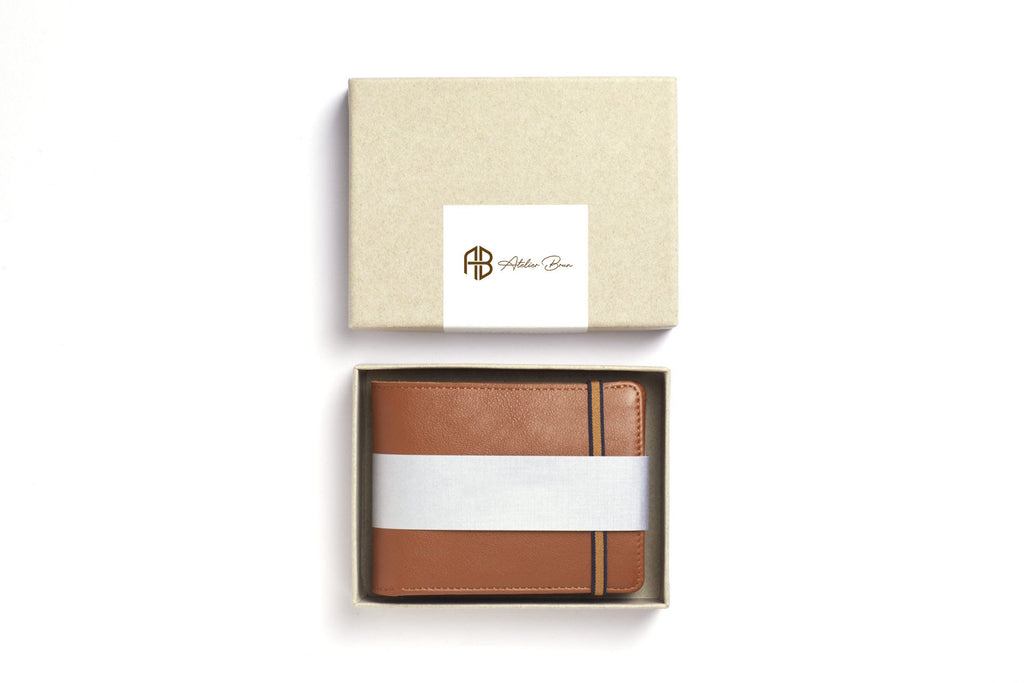 Compact Full-Grain Leather Wallet with Coin Pocket – Cognac