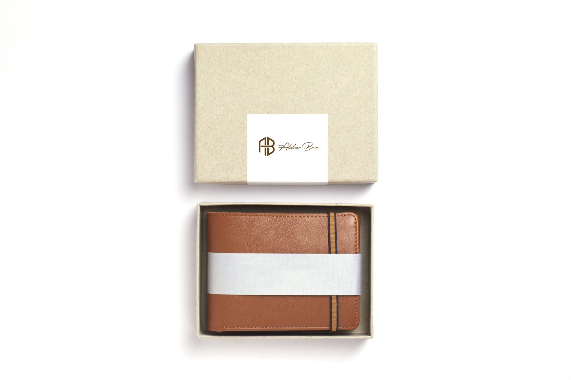 Compact Full-Grain Leather Wallet with Coin Pocket – Cognac